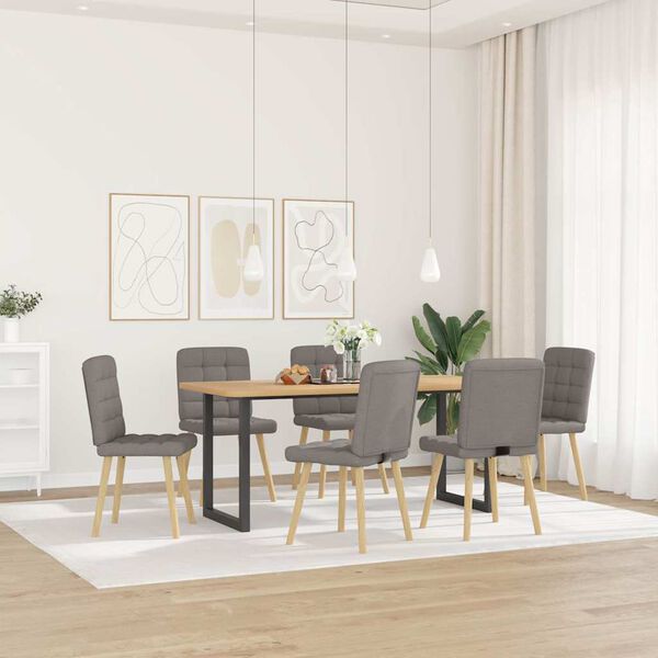 vidaXL Chaises à manger lot de 6 taupe tissu