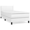 vidaXL Sommier &agrave; lattes de lit avec matelas Blanc 90x190 cm Similicuir