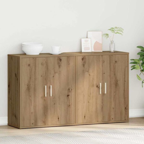 vidaXL Buffet 2 pcs Ch&ecirc;ne artisanal 60 x 31 x 70 cm Bois d'ing&eacute;nierie