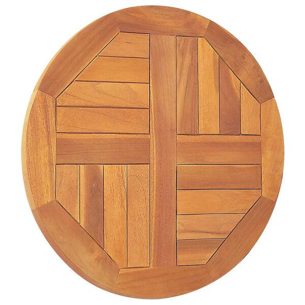 vidaXL Dessus de table Bois de teck solide Rond 2,5 cm 50 cm