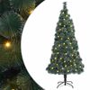 vidaXL Sapin de No&euml;l artificiel pr&eacute;-&eacute;clair&eacute; Vert 180 cm PET