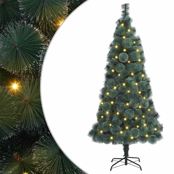 vidaXL Sapin de No&euml;l artificiel pr&eacute;-&eacute;clair&eacute; Vert 180 cm PET