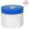 vidaXL Film de masquage avec ruban adh&eacute;sif 12 pc Transparent et Bleu