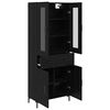 vidaXL Haut Armoire avec tiroir 2 pcs Ch&ecirc;ne noir Bois d'ing&eacute;nierie