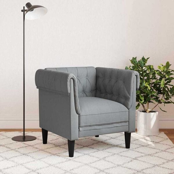 vidaXL Canapé Gris clair 78,5 x 74,5 x 74,5 cm Polyester