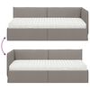 vidaXL Cadre de lit d'angle avec matelas 2 pcs Taupe Velours