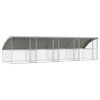 vidaXL Kennel pour Chiens 4 pcs Argent&eacute; 8 x 2 x 2 m Acier