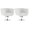 vidaXL Chaises de bar lot de 2 blanc similicuir