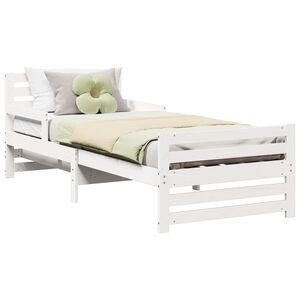 vidaXL Cadre de lit Blanc 80 x 200 cm Bois d'ing&eacute;nierie