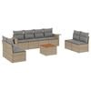 vidaXL Salon de jardin avec coussins 9pcs m&eacute;lange beige r&eacute;sine tress&eacute;e