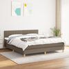vidaXL Sommier &agrave; lattes de lit avec matelas Taupe 160x200 cm Tissu