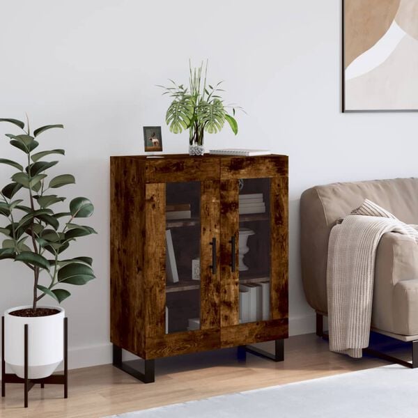 vidaXL Buffet ch&ecirc;ne fum&eacute; 69,5x34x90 cm bois d'ing&eacute;nierie