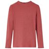 vidaXL T-shirt enfants manches longues faux col roul&eacute; rouge br&ucirc;l&eacute; 104