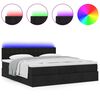 vidaXL Lit ottoman avec matelas et LED Noir 180x200cm tissu