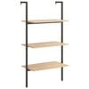 vidaXL &Eacute;tag&egrave;re inclin&eacute;e 3 niveaux Marron clair et noir 64x35x120,5 cm