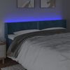 vidaXL T&ecirc;te de lit &agrave; LED Bleu fonc&eacute; 183x16x78/88 cm Velours