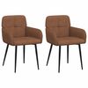 vidaXL Chaises de salle &agrave; manger 2 pc Simili daim Marron