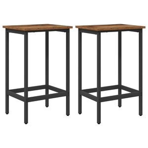 vidaXL Tabouret de bar 2 pc Bois ancien 40 x 32 x 64 cm