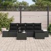 vidaXL Ensemble de canap&eacute; de jardin avec coussin 5 pcs Noir polyrotin
