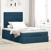 vidaXL Cadre de lit ottoman avec matelas bleu fonc&eacute; 120x190 cm velours