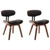 vidaXL Chaises &agrave; manger lot de 2 gris bois courb&eacute; et tissu