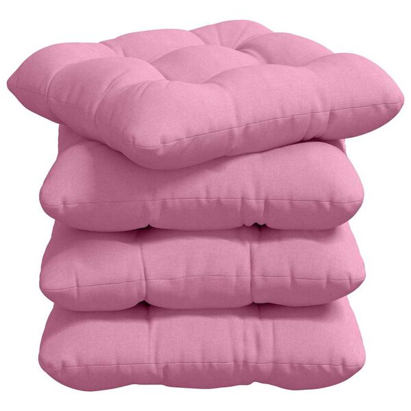 vidaXL Coussins de si&egrave;ge 4 pcs Rose 45 x 45 x 12 cm tissu