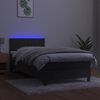 vidaXL Sommier &agrave; lattes de lit avec matelas LED Gris fonc&eacute; 100x200 cm