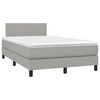 vidaXL Sommier &agrave; lattes de lit matelas LED gris clair 120x190 cm tissu