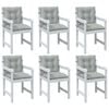 vidaXL Coussins de chaise &agrave; dossier bas lot de 6 gris clair m&eacute;lang&eacute;
