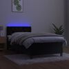 vidaXL Sommier &agrave; lattes de lit avec matelas et LED Noir 80x200cm