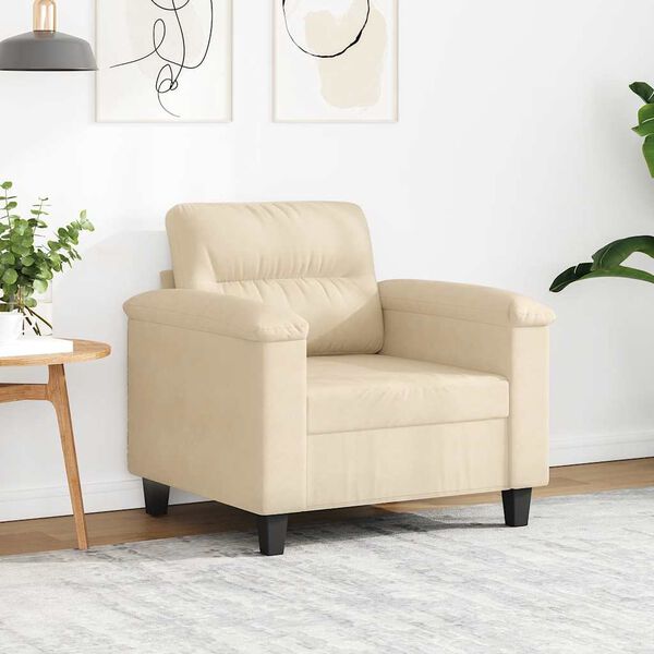 vidaXL Chaise de canap&eacute; cr&egrave;me 60 cm tissu microfibre