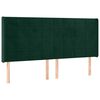 vidaXL T&ecirc;te de lit avec oreilles Vert fonc&eacute; 163x16x118/128 cm Velours