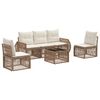 vidaXL Ensemble de canap&eacute; de jardin 6 pcs Beige et blanc cr&egrave;me