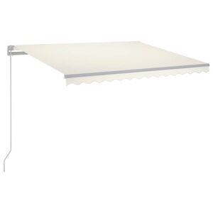 vidaXL Auvent manuel r&eacute;tractable avec LED 300x250 cm Cr&egrave;me