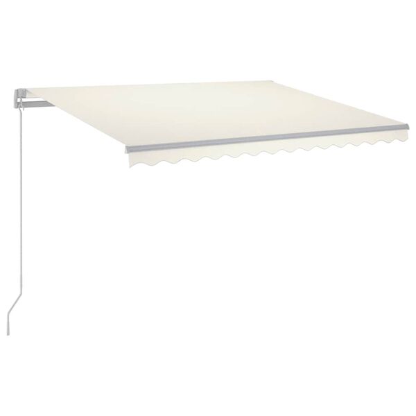 vidaXL Auvent manuel r&eacute;tractable avec LED 300x250 cm Cr&egrave;me