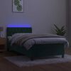 vidaXL Sommier &agrave; lattes de lit avec matelas et LED Vert fonc&eacute; 90x190cm