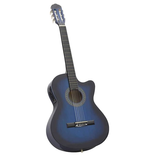 vidaXL Jeu de guitare 12pcs occidental avec &eacute;galiseur et 6 cordes Bleu