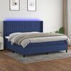 vidaXL Sommier &agrave; lattes de lit matelas et LED Bleu 200x200 cm Tissu