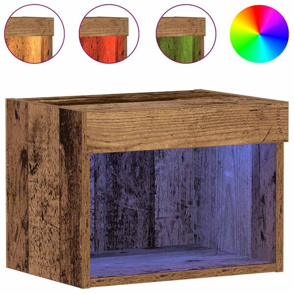 vidaXL Ensemble meuble TV avec LED 2 pcs Bois ancien 40 x 30 x 30 cm