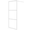 vidaXL Paroi de douche Blanc 80x195 cm Verre ESG transparent