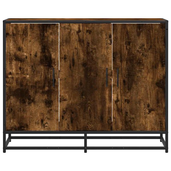 vidaXL Buffet chêne fumé 94x35x76 cm bois d'ingénierie