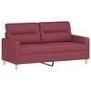 vidaXL Ensemble de canap&eacute;s 3 pcs avec coussins Rouge bordeaux Tissu