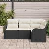vidaXL Ensemble de canap&eacute; de jardin 4 pcs Noir polyrotin
