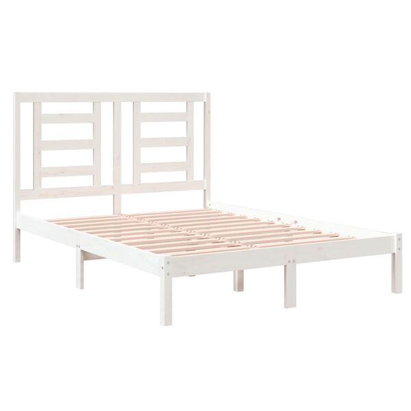 vidaXL Cadre de lit sans matelas blanc 120x190 cm bois massif