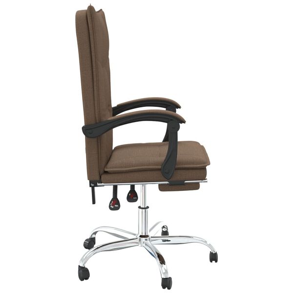vidaXL Fauteuil inclinable de bureau Marron Tissu