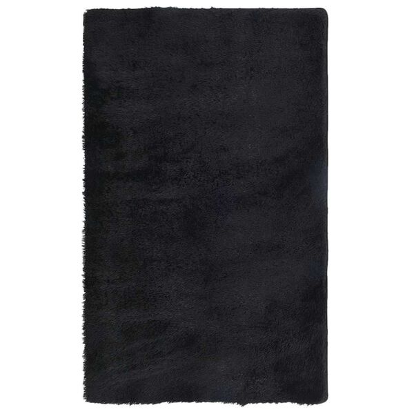 vidaXL Tapis shaggy &agrave; poils longs NAVARRA noir 80x150 cm polyester