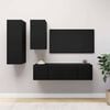 vidaXL Ensemble de meubles TV 4 pcs Noir Bois d'ing&eacute;nierie