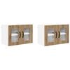 vidaXL Cabinet en verre mural PORTO 2 pc Ch&ecirc;ne artisanal