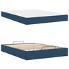 vidaXL Cadre de lit avec matelas avec matelas 2 pcs Bleu tissu
