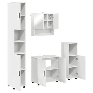 vidaXL Ensemble de mobilier de salle de bain 4 pc Blanc